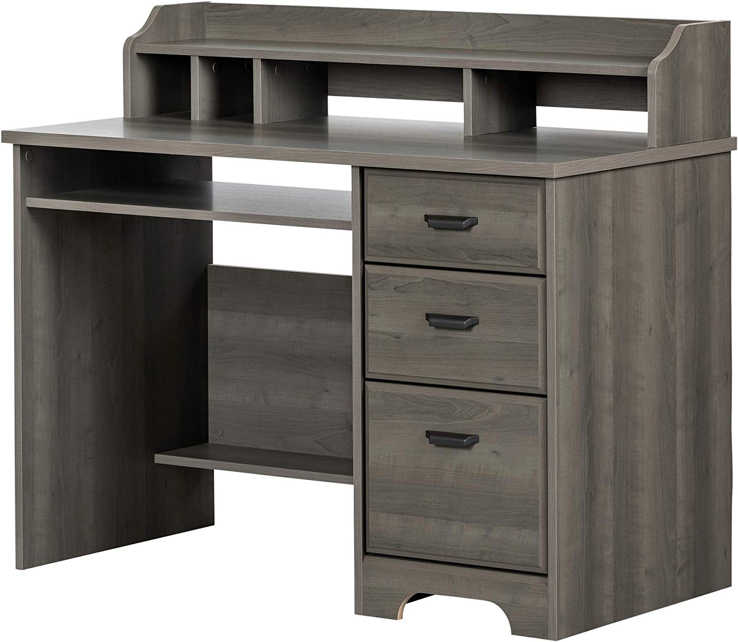 Gray Maple South Shore Versa Computer Desk With Hutch. - $292.98