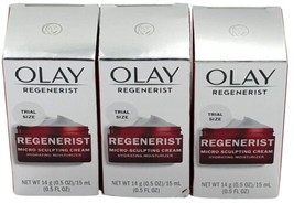 Olay Regenerist Micro-Sculpting Cream Face Moisturizer 0.5 Oz / 15 ml 3 Pack New - £13.20 GBP