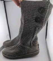 UGG Australia Size 7 Grey Sweater Boots Gray UGGs Button Side (E) - £11.41 GBP