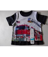 Jumping Beans Baby Boy Fire Engine Truck Polo Shirt 6 Months NWT Navy Blue - £5.60 GBP
