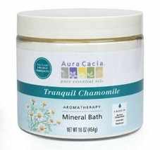 NEW Aura Cacia Aromatherapy Mineral Bath Tranquil Chamomile 16 Ounce Jar - £15.48 GBP