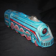 Vintage International Express Locomotive ~ Friction Tin Toy Train #MF-804 ~ Good - £19.39 GBP