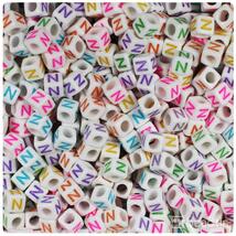 BeadTin Letter N White Opaque 6mm Cube Alphabet Beads - Colors (80pcs) - $2.09