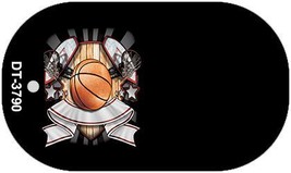 Basketball Banner Offset Novelty Metal Dog Tag Necklace DT-3790 - £12.78 GBP