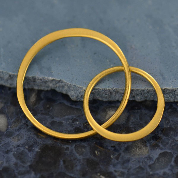 24K Gold Plate Two Circles of Life Link 17x27mm - $24.28