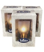 Light Garden RADIANCE Poured Wax Faux Candle 3.5”x6” Metallic Frost NEW ... - £44.57 GBP