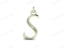 S Alphabet Diamond Stone 925 Sterling Silver Handmade Pendant Unique Jew... - $35.00