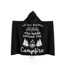 Personalized Hooded Blanket, Soft Fleece Blanket, Campfire Memories, Custom Prin - £59.29 GBP