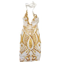 Celebrities Look Small White Gold Embellish sleeveless knee length dress - $20.00