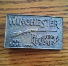 000 Vintage Brass Winchester Repeating Arms New HAven Cnn Belt Buckle - £34.90 GBP