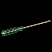 VTG 9.5” Flat Head Screwdriver Harden Steel. Green Handle. Heavy Duty Ha... - $7.69