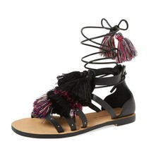 Rebecca Minkoff Women&#39;s Elisha Tassel Lace Up Sandals 6M - £26.85 GBP