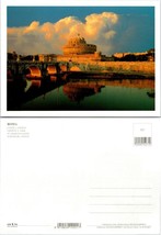Italy Lazio Rome Saint Angelo&#39;s Castle &amp; Bridge Storm Brewing Vintage Po... - $9.40
