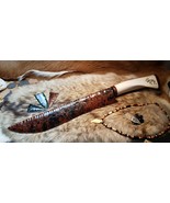 Duneyrr Blood Red Obsidian Flint Knapped Primitive Skinning Blade Wolf Shaman - $2,999.00