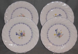 Set (4) Nikko BLUE PEONY PATTERN Porcelain Dinner Plates MADE IN JAPAN - £79.02 GBP