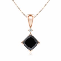 Authenticity Guarantee 
Princess-Cut Black Diamond Pendant in 14K Rose Gold - £732.67 GBP