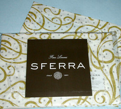 Sferra Frolic Cocktail Napkins Silver Gold Confetti/White Festival Linen... - £20.04 GBP