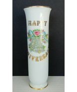 Lovely vintage hand painted Lefton 6291 Happy Anniversary bud vase - $20.51 CAD