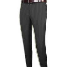 Men Suit BERLUSCONI Italian Wool 180's Pin Stripe One Button Peak UGS95-03 Gray image 9