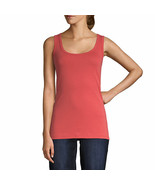 St. John&#39;s Bay Women&#39;s Scoop Neck Tank Top Size Large Cranberry 100% Cotton - $16.45 CAD