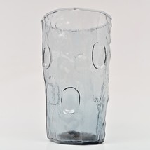 Vintage 60s Decatur Thumbprint Smoke Grey Texglass Tumbler Glasses MCM 5.5&quot; - £13.22 GBP