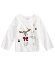 First Impressions Infant Girls Deer Print Cotton T-Shirt,Angle White,12 ... - £11.76 GBP