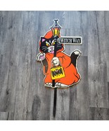 Vintage 90s Halloween Black Cat Bat Witch Way Yard Sign Decoration LampP... - $1,884.72 MXN