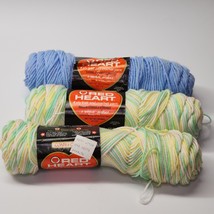 Red Heart Yarn Skeins #818 Blue Jewel And #964 Lullaby - 100% Acrylic - Lot Of 3 - $27.49