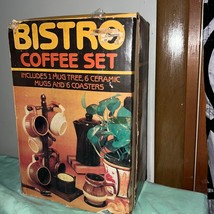 Vintage Bistro Coffee Mugs Tree Set in original box / new/unused - £47.14 GBP