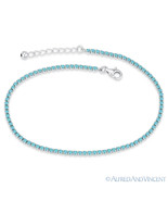 2.3mm Turquoise Nano CZ Crystal .925 Sterling Silver Sliding Lock Tennis... - €31,03 EUR