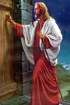 JESUS CHRIST SHEPHARD STANDS KNOCKING ON DOOR CHRISTIAN 4X6 PHOTO POSTCARD - £6.78 GBP