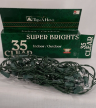 VTG String Super Brights Clear White Christmas Indoor Outdoor Lights 35 Count - £10.79 GBP
