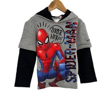 Desigual Flip Sequin Spiderman Hoodie Layered Sleeve 3/4 New Cotton - $37.64