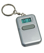 Talking Clock Key chain w/ Alarm &amp; LCD Screen, Silver - English, NEW BAT... - $29.65