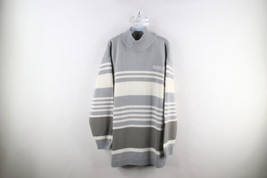 Vintage Southpole Mens XL Baggy Fit Spell Out Striped Mock Neck Knit Sweater - £55.35 GBP