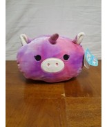 Squishmallow “LOLA&#39;&quot; Stackable Pig Stuffed Animal Pink Tie Dye Unicorn 8... - $231.12 MXN