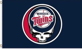 Minnesota Twins Dead Skull Flag 3X5Ft Banner USA Polyester - £12.35 GBP