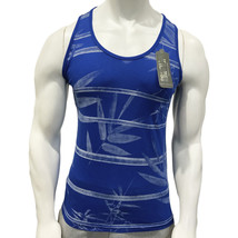 NWT PALMS SUMMER GYM WORKOUT MEN&#39;S BLUE SLEEVELESS SLIM FIT TANK TOP SIZE L - $8.40