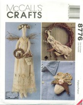 McCalls 8776 Gardening ANGEL Doll Pattern Head Pin Wreath Folk Art Crafts UNCUT - £13.25 GBP