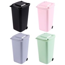 4Pcs Mini Plastic Trash Can, Storage Bin Desktop Organizer, Wastebasket Trash Ca - £16.51 GBP