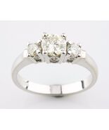 1.64 Carat Round Diamond 3-Stone 18k White Gold Engagement Ring Size 7 w... - €4.678,72 EUR