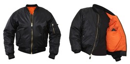 MA-1 Concealed Carry Black Military Flight Jacket Bomber Coat 77350 Rothco - $68.62+