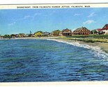 Shorefront from Falmouth Harbor Jetties Postcard Massachusetts - $9.90