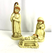 3 PC VTG Nativity Christmas Set Lund&#39;s Lites Mary Joseph Baby Jesus MCM - £14.86 GBP