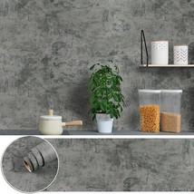 Concrete Wallpaper Measuring 17.7&quot; X 100&quot;, Grey Concrete Peel And Stick Contact - £25.79 GBP