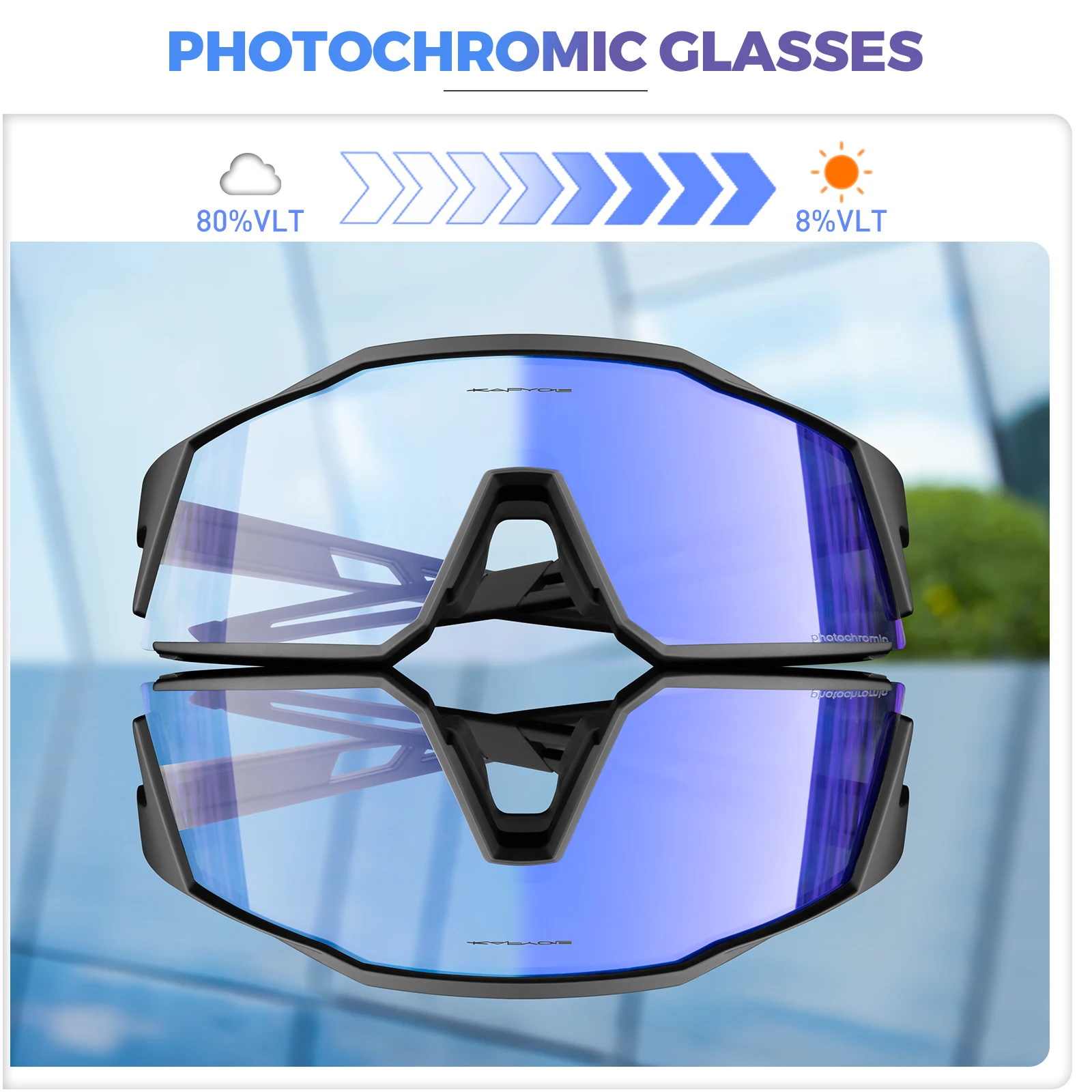 Sporting RED/BLUE Photochromic SunglAes Cycling GlAes Woman Bicycle Goggles Bike - £35.17 GBP