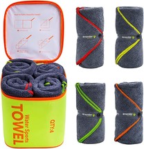 4Monster 4 Pack Microfiber Bath Towel Camping Towel Swimming Towel Sports Towel - £35.96 GBP