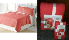 $130 Home Classics Coastal Living Coral Quilt-Beach Bed Spread &amp;1 Sham T... - £55.28 GBP