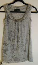 SAMSARA by Lis women sheer top Gray Size S/M sleeveless  NWT - $4.95