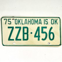 1975 United States Oklahoma Tulsa County Passenger License Plate ZZB-456 - £14.72 GBP